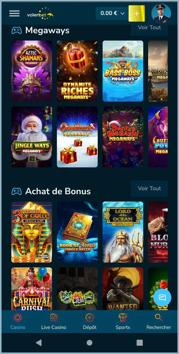 Machines à sous disponibles avec option d’achat de bonus direct chez VolerBet